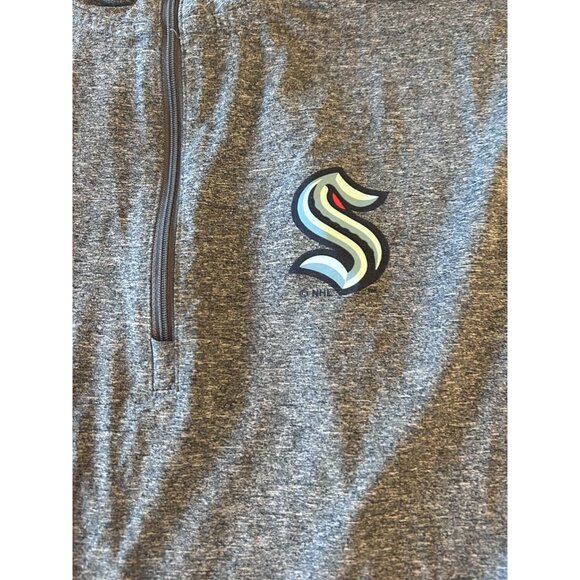 Champion Seattle Kraken Sweater Men's Size L Polyester Pullover Zip Mock Vapor G - Picture 2 of 8